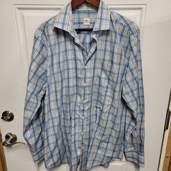 Peter‎ Millar Crown Button Up Shirt Mens L White Multi Plaid Long Sleeve Cotton - Picture 8 of 8